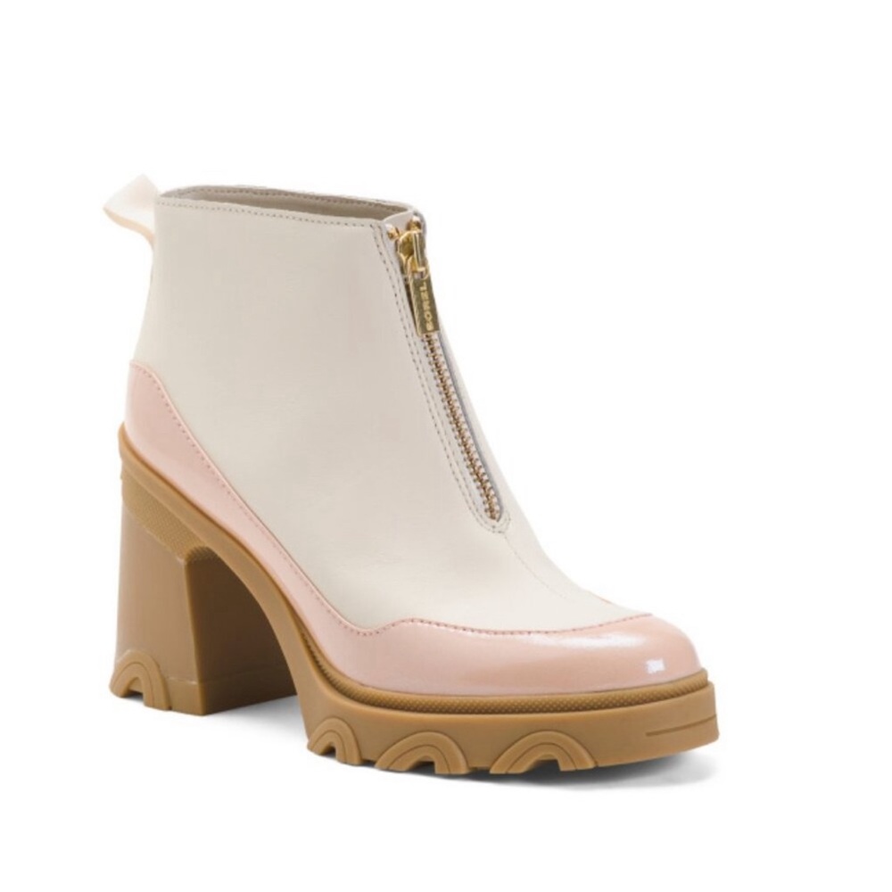 Sorel Shoes | Sorel Chalk Pink Leather Brex Zip Booties I Women’s Size 9.5